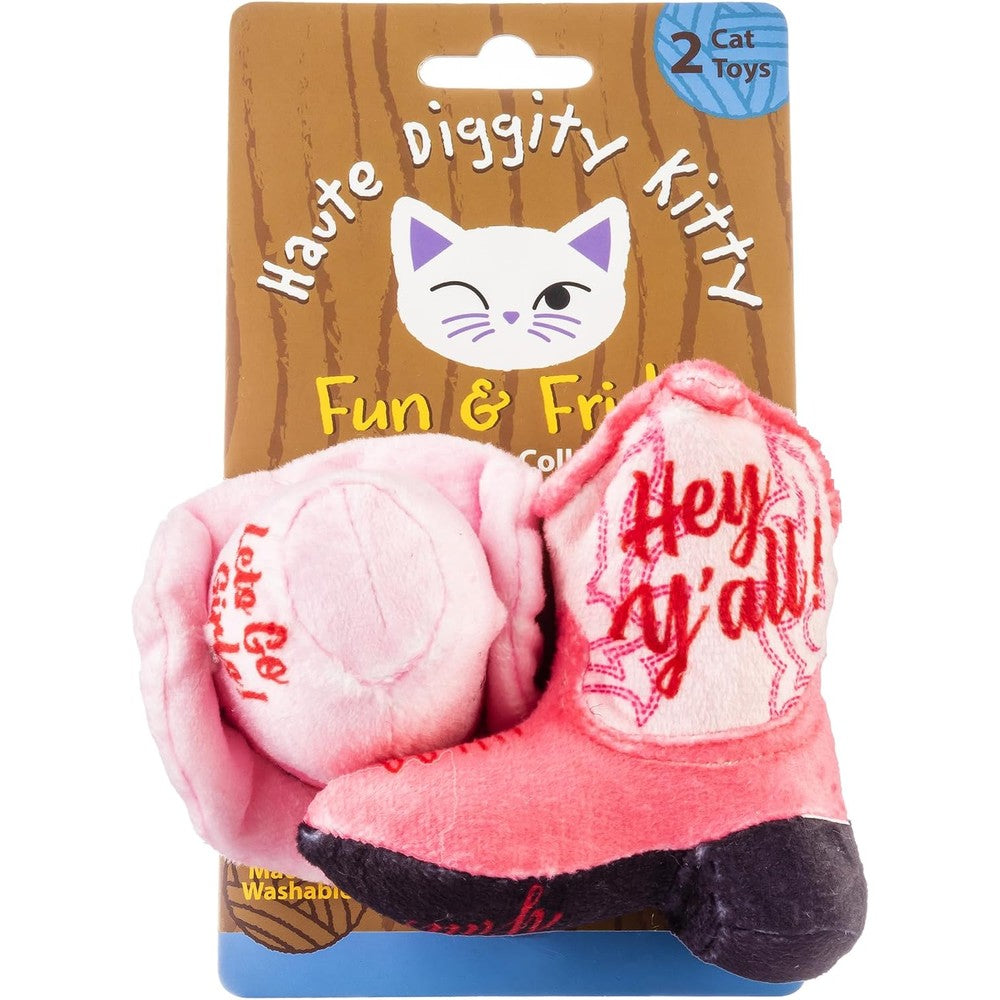 Haute Diggity Kitty Cowgirl Set front view authentic imported cat toys