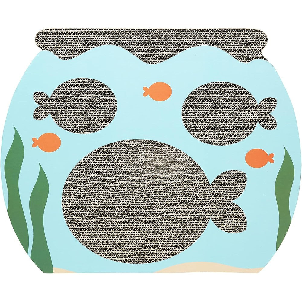Pearhead interactive cat scratch toy front view showing fishbowl design.