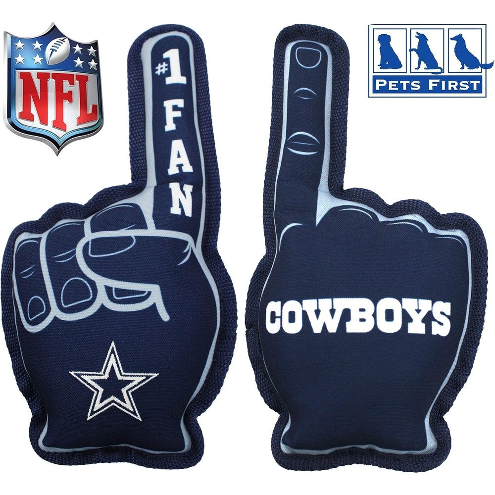 Pets First NFL Number One Fan Dog Toy front view showing the stadium foam finger shape.