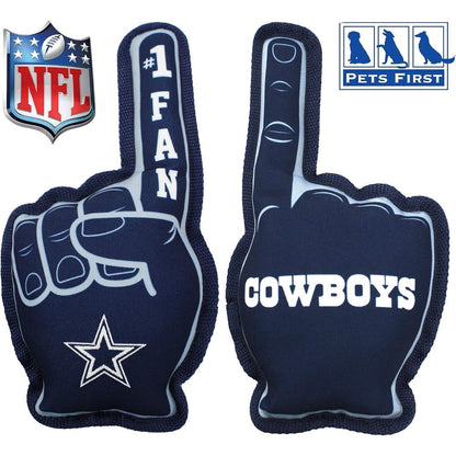 Pets First NFL Number One Fan Dog Toy front view showing the stadium foam finger shape.