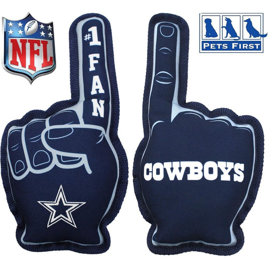 Pets First NFL Number One Fan Dog Toy front view showing the stadium foam finger shape.