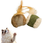 MemeMeow catnip infused plush cat toys 2 pack front view showcasing linen texture