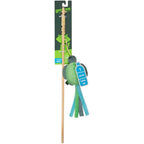 GRRREEN Plush Turtle Teaser Cat Wand Toy front view highlighting the eco friendly recycled material