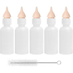 FEDIPUP Pack Of 5 Pet Feeding Bottle Reusable Nursing Bottles Kits With Silicone Nipple Replacement Original Feeding Bottle For Newborn Kittens Pup...