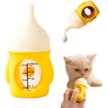 Zlveuzjs Pet Bottle With Silicone Feeding Nipple And Anti Choking Valve For Newborn Puppy And Kitten Yellow Twenty Milliliters