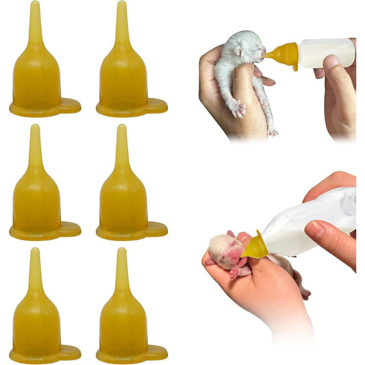 ViaGasaFamido Kitten Nipples For Feeding Newborn Kittens And Puppies Soft Silicone Pet Nursing Pack Fits Common Plastic Bottle Openings Six Pack