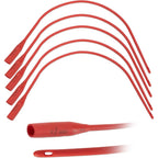 American Health Service Pet Feeding Tube With Funnel End For Puppies And Kittens 14 French 16 Inch Length Red Rubber 5 Pack