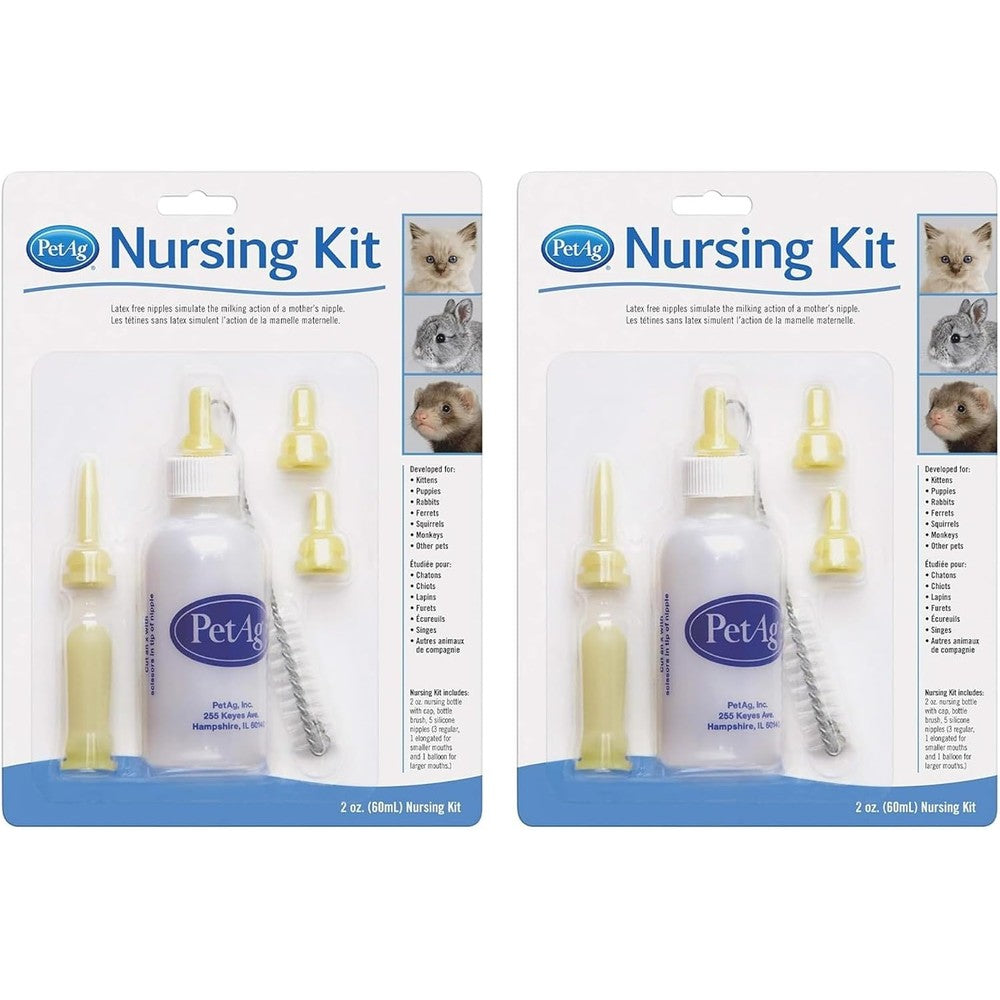 PetAg Nursing Kit front view showing two 2-ounce bottles and packaging
