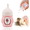 Rock Tech Ergonomic Pet Nursing Bottle Pink 20ml Slow Flow Kitten Feeding Kit For Newborn Puppies And Small Animals