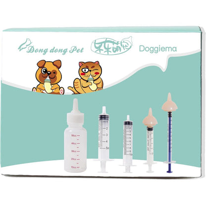Doggiema Feeding Nipple And Syringes Kit For Newborn Kittens Puppies And Small Animals Includes Silicone Nipples And Multiple Capacity Syringes