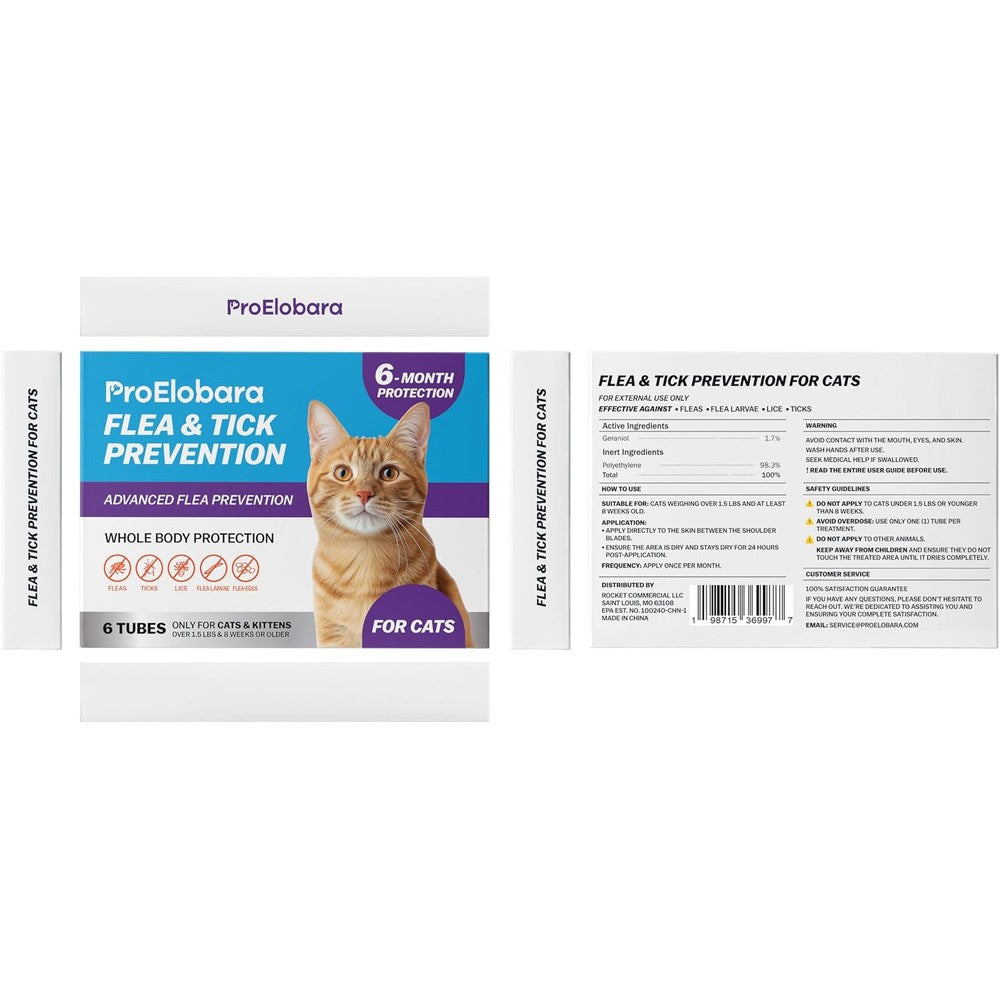 Betty Crocker waterproof topical drops for cats front packaging view