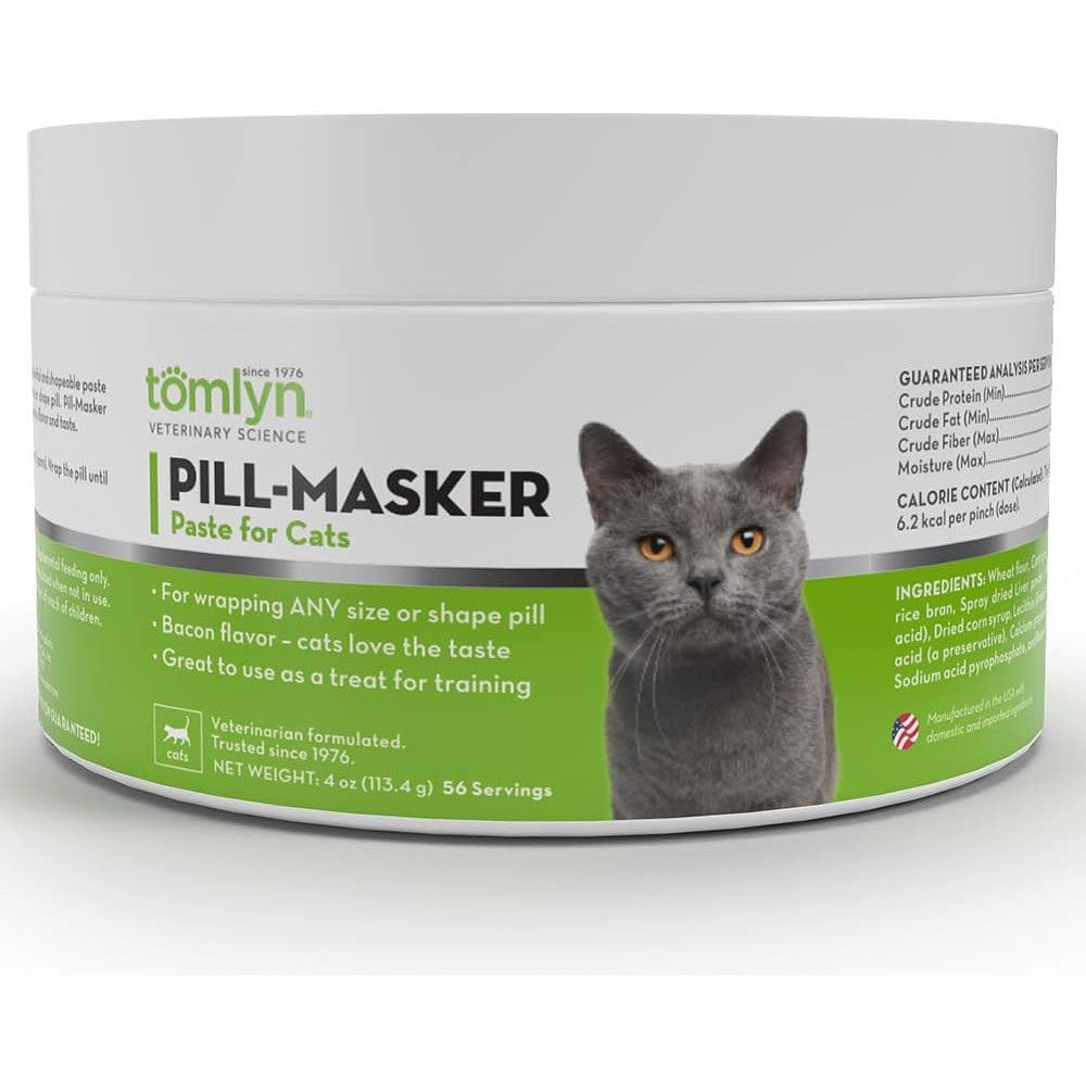 Tomlyn Pill-Masker Bacon Flavored Paste for Cats front view canister