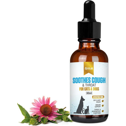 Kilab Respiratory Relief bottle front view natural dog and cat cough medicine