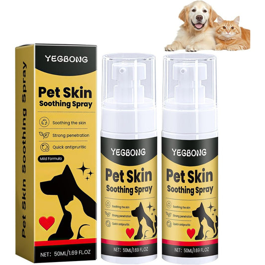 Wujialingmm Pet Skin Treatment Spray two pack front view for dog and cat itch relief.