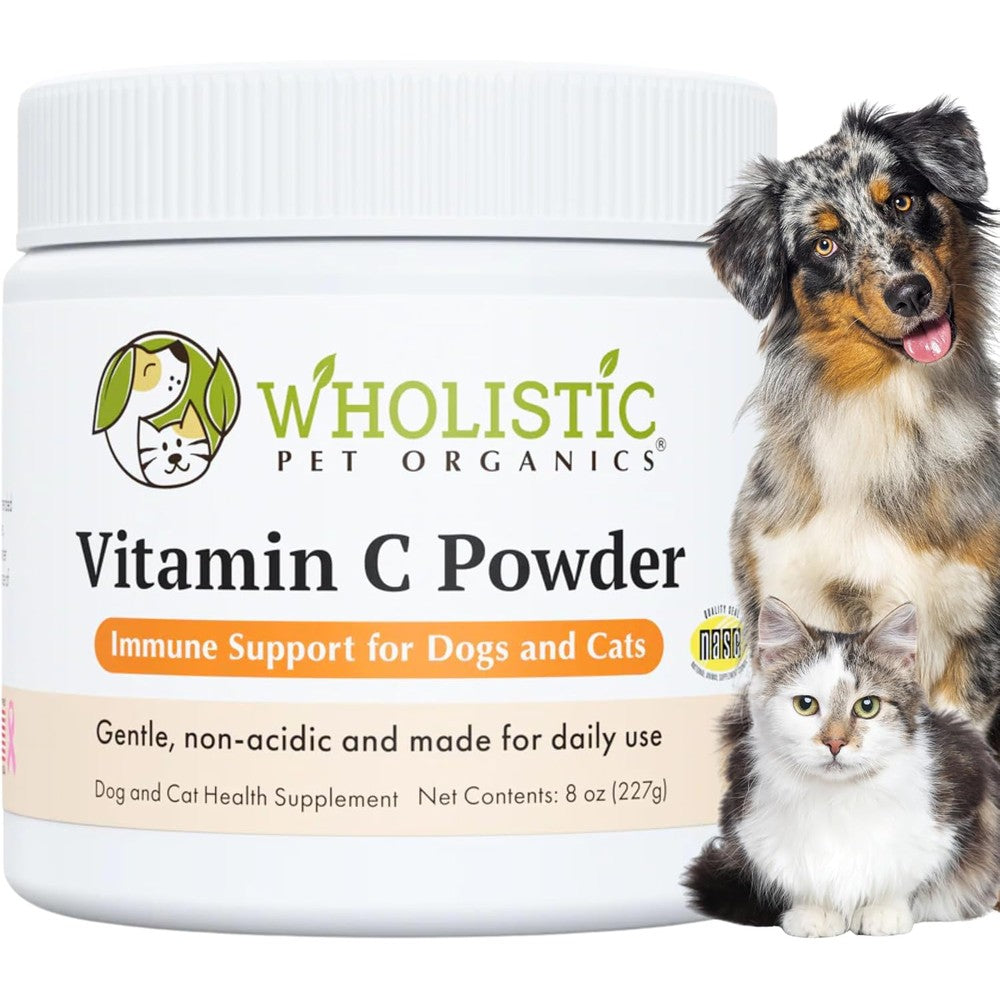 Wholistic Pet Organics Vitamin C Powder front view container for pet immune support