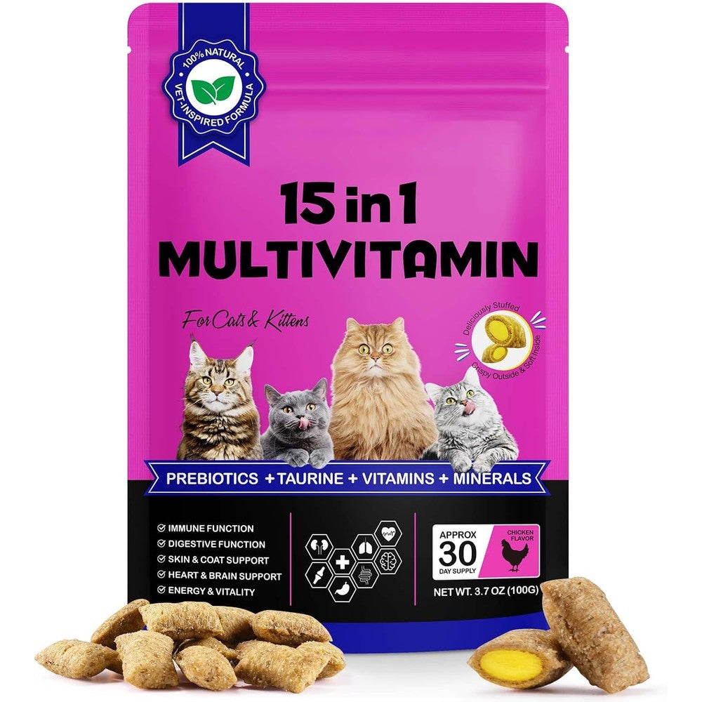 RSGRT Cat Multivitamin Chews front packaging view showing chicken flavor details.