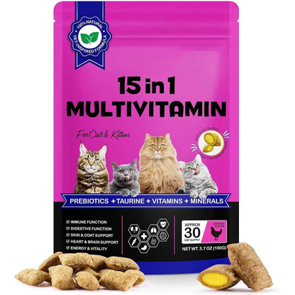 RSGRT Cat Multivitamin Chews front packaging view showing chicken flavor details.