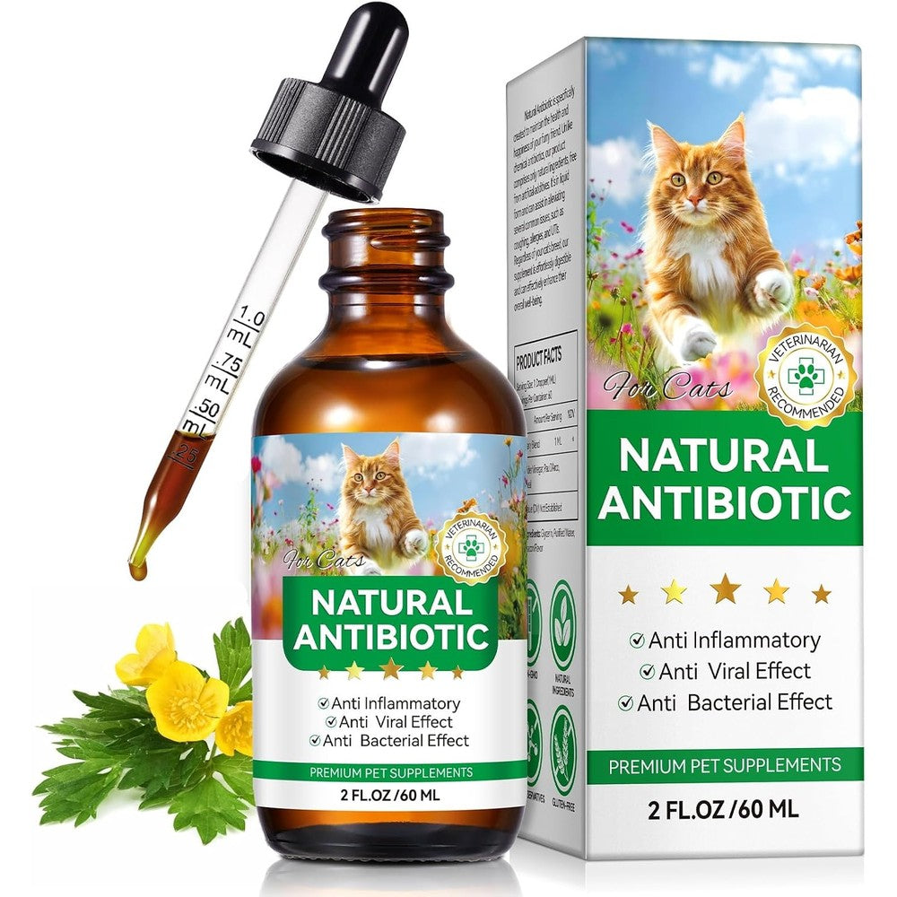 BTQAFVZT natural antibiotics for cats liquid bottle front view