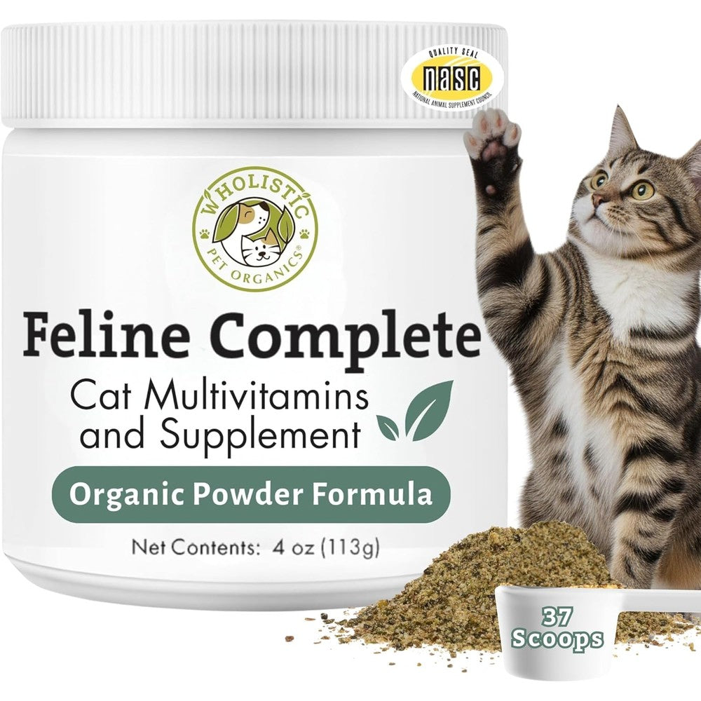 Wholistic Pet Organics Feline Complete cat multivitamin front view packaging