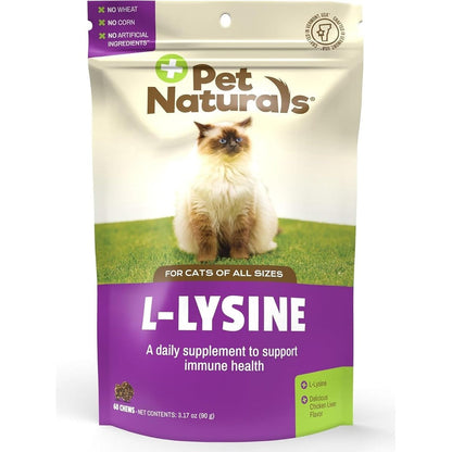 Pet Naturals Lysine for Cats 60 Chews front packaging view