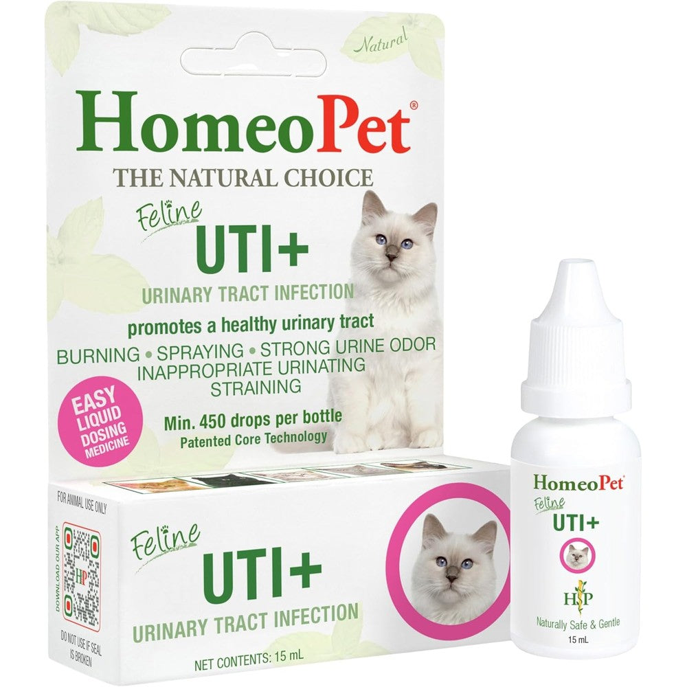 HomeoPet Feline UTI Plus Urinary Tract Supplement Front View Bottle