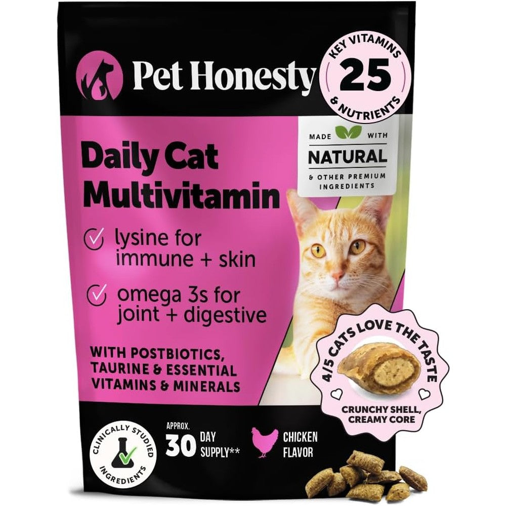 Pet Honesty Cat Multivitamin Crunchy Creamy Chews front view packaging