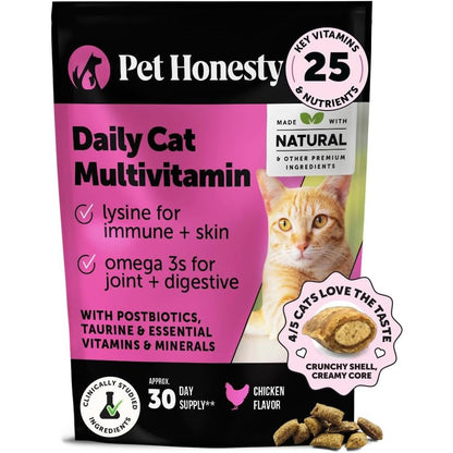 Pet Honesty Cat Multivitamin Crunchy Creamy Chews front view packaging
