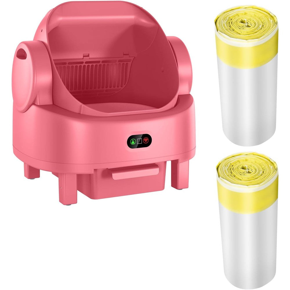 Luodier self-cleaning cat litter box liners 2 rolls yellow front view
