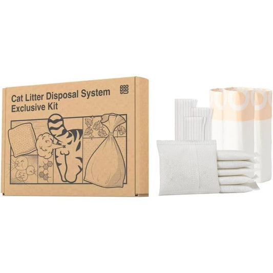 Ayvfirex cat litter box waste bag rolls and deodorizer kit front view