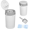 Makamsui 13L pet waste disposal pail front view in grey