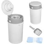 Makamsui 13L pet waste disposal pail front view in grey
