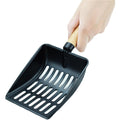 Egmehoad XXL Large Stainless Steel Cat Litter Scoop front view black metal finish.
