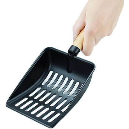Egmehoad XXL Large Stainless Steel Cat Litter Scoop front view black metal finish.
