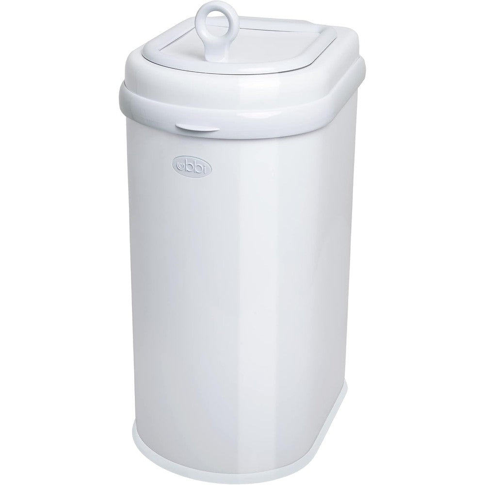 Ubbi Pet Waste Pail stainless steel front view