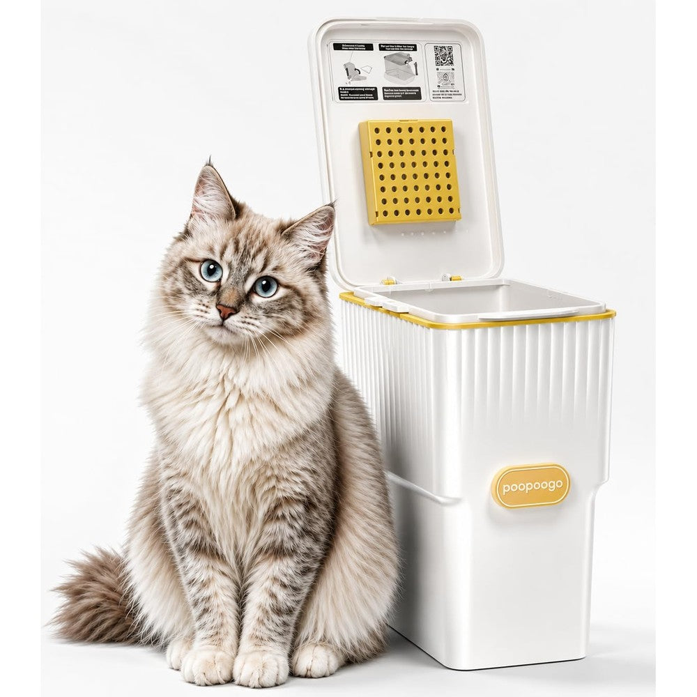 Levemolo cat litter trash can front view with rotary knob