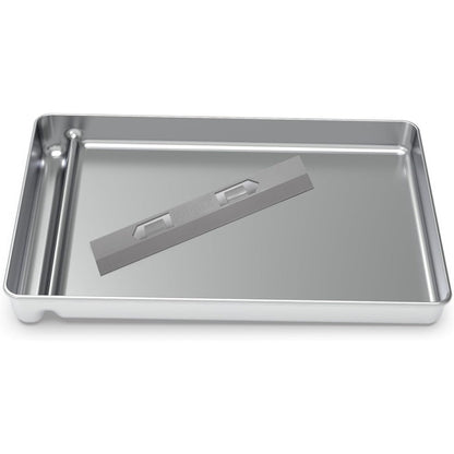 Cosparx stainless steel reusable litter tray front view for cat owners