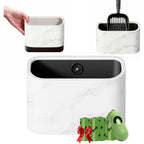 MIsiyuo marble-textured cat litter scoop holder with accessories