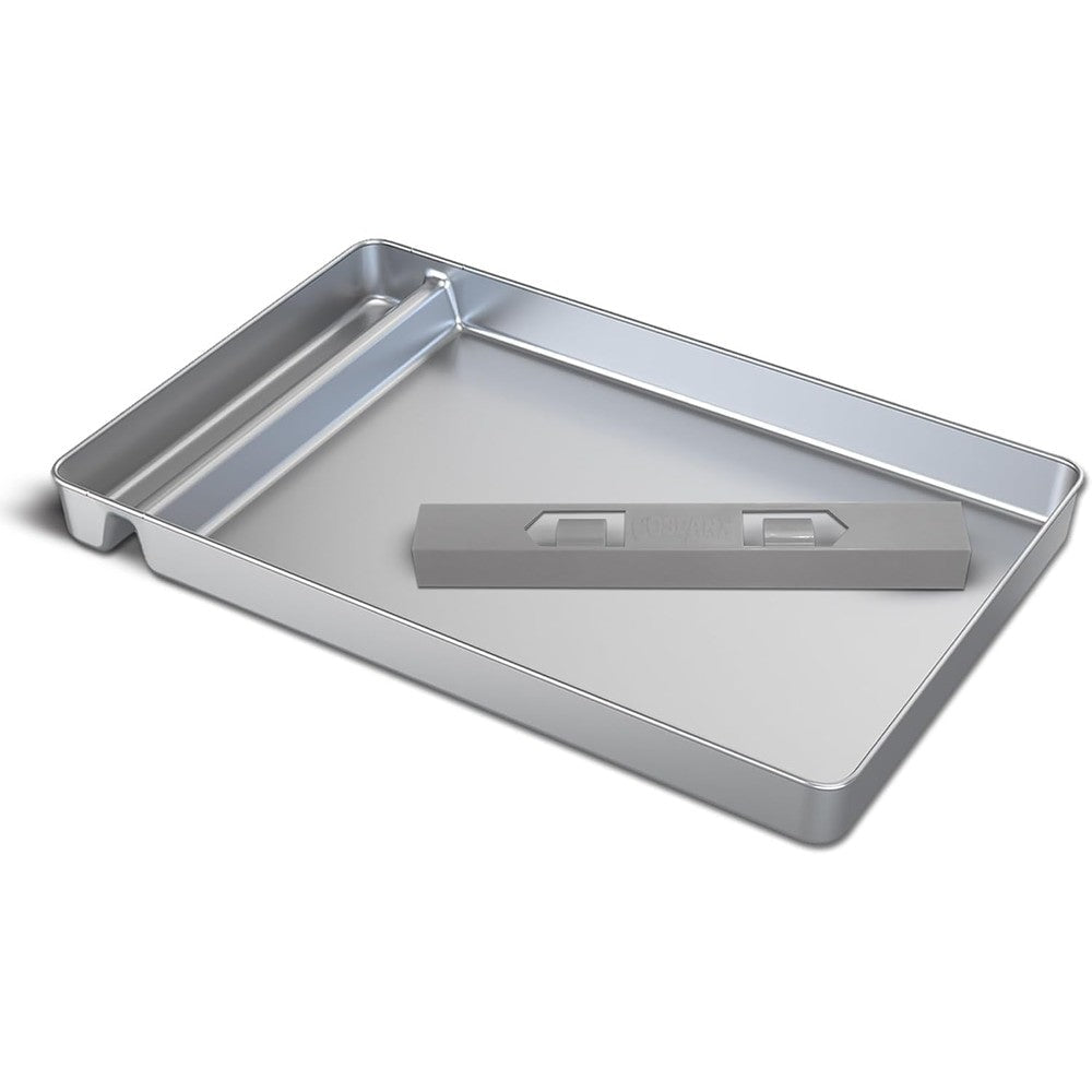 Cosparx stainless steel reusable cat litter tray front view