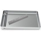 Cosparx stainless steel reusable litter tray front view