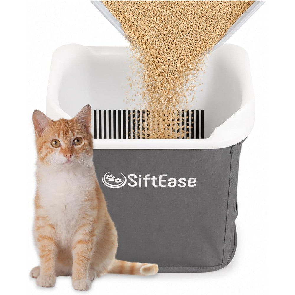 SiftEase cat litter sifter front view dark grey