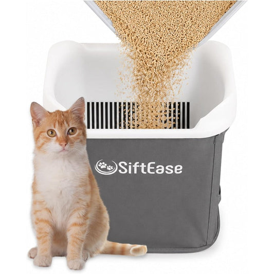 SiftEase cat litter sifter front view dark grey