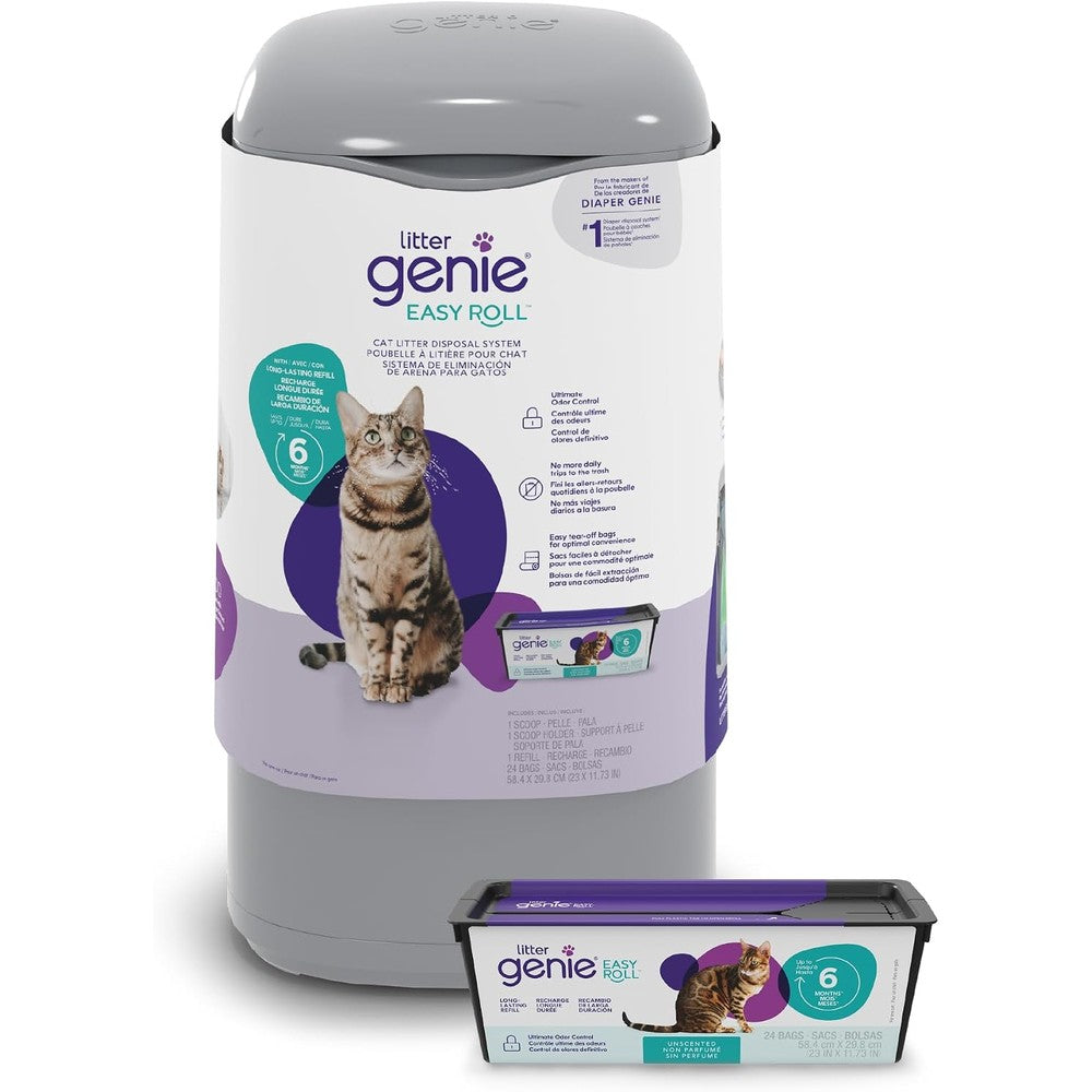 Litter Genie Easy Roll Cat Litter Disposal Pail front view