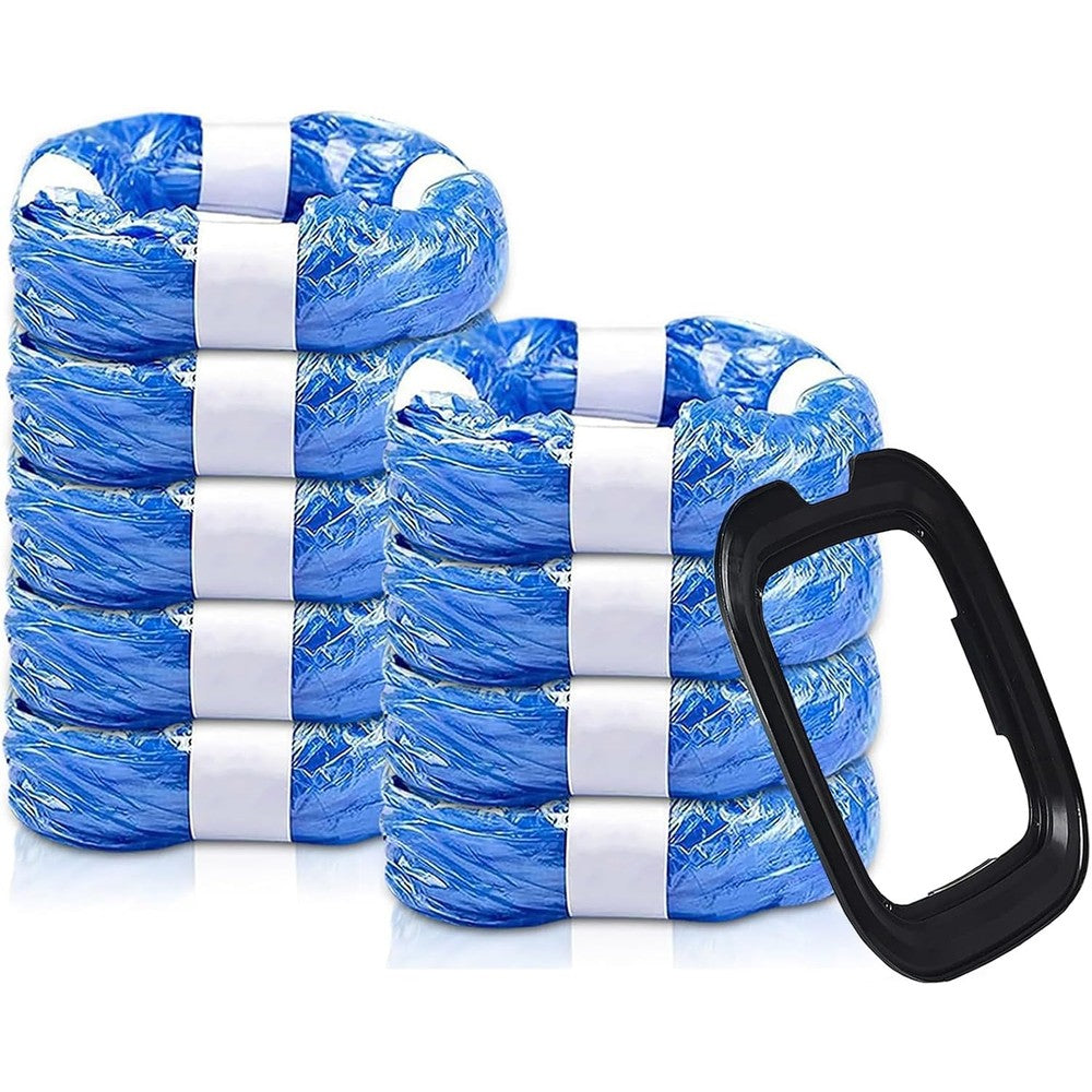 MOAITO cat litter refill bags 9 pack front view showcasing blue polyethylene rolls for home waste disposal.