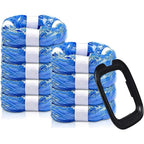 MOAITO cat litter refill bags 9 pack front view showcasing blue polyethylene rolls for home waste disposal.