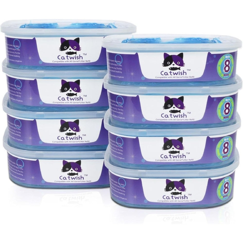 Creatwo cat litter refill bags 8 pack front view showing enhanced odor control cartridges.
