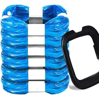 SILFGRLF Genie Litter Refills six pack front view showcasing blue continuous film rolls.