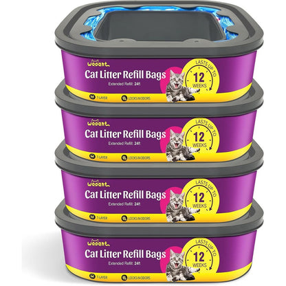 Zippland Wooant cat litter refill bags cartridge 4 pack front view showing packaging details.