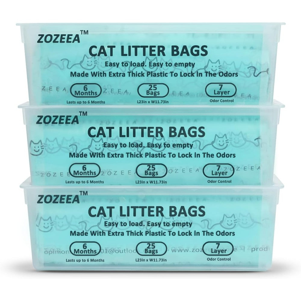 ZOZEEA upgraded cat litter refill bags front view seventy five count package