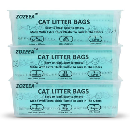 ZOZEEA upgraded cat litter refill bags front view seventy five count package