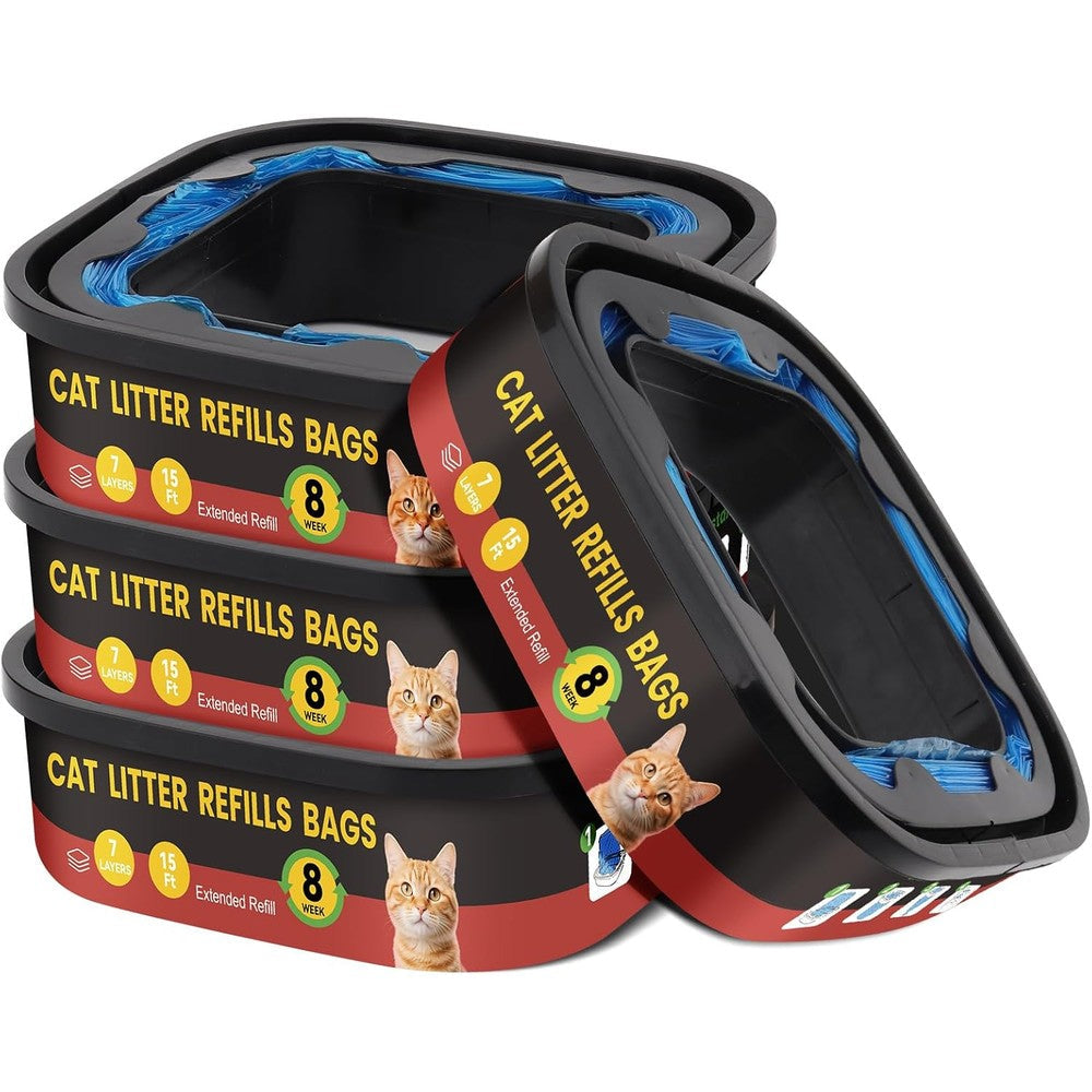 Egdusns cat litter refill bags four pack front view premium odor control cartridges.